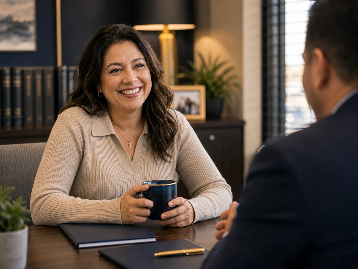 Insurance broker reviewing auto policy choices with a client
