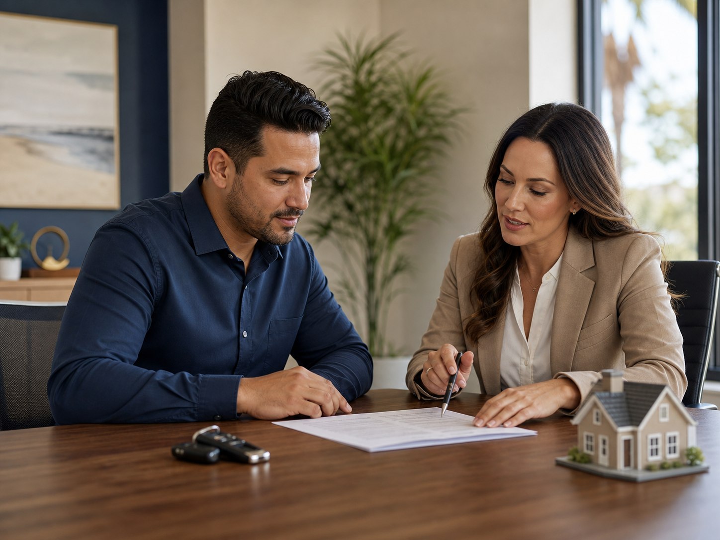 Insurance advisor reviewing auto and home coverage options with a client